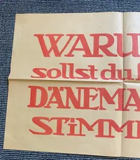 Ekstremt sjælden original Valgplakat fra Genforeningen 1920