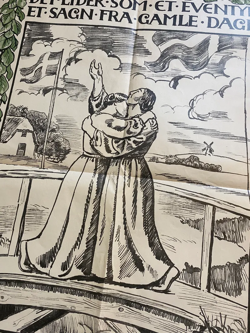 Ekstremt sjælden original valgplakat fra Genforeningen i 1920