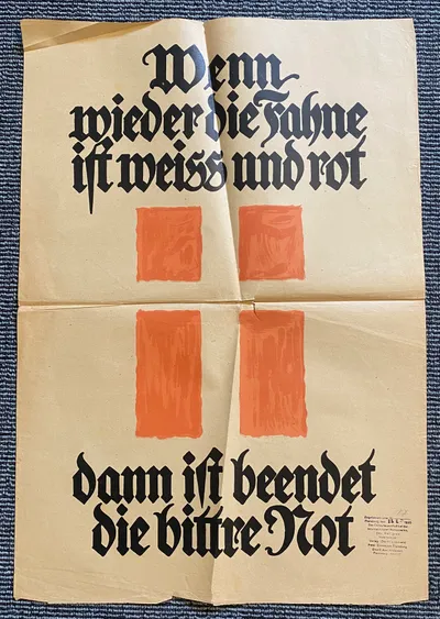 Ekstremt sjælden original Valgplakat fra genforeningen i 1920