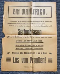 Ekstremt sjælden original Valgplakat fra genforeningen i 1920