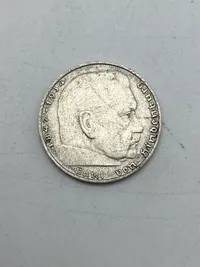 Original 2 Reichmark af sølv fra 1937