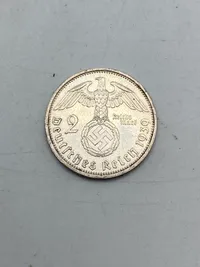 Original 2 Reichmark af sølv fra 1939