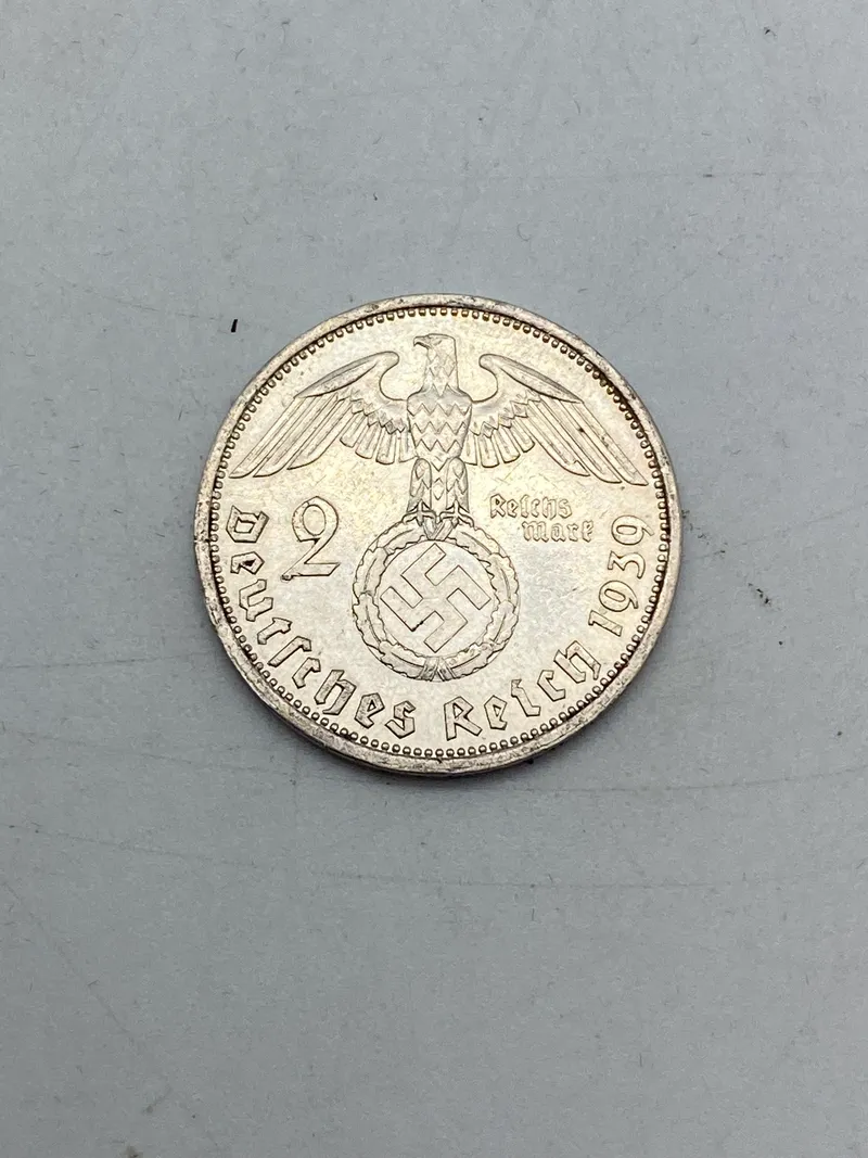 Original 2 Reichmark af sølv fra 1939