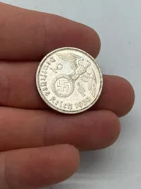 Original 2 Reichmark af sølv fra 1939