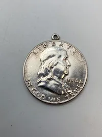 Original Half dollar af sølv - omdannet til halskæde