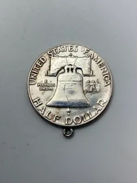 Original Half dollar af sølv - omdannet til halskæde