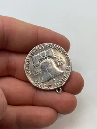 Original Half dollar af sølv - omdannet til halskæde