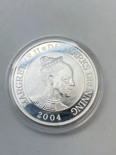 Original dansk 200 krone mønt af sterlingsølv - Frederik og Marys bryllup
