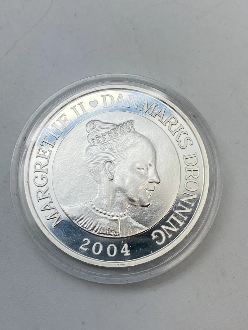 Original dansk 200 krone mønt af sterlingsølv - Frederik og Marys bryllup