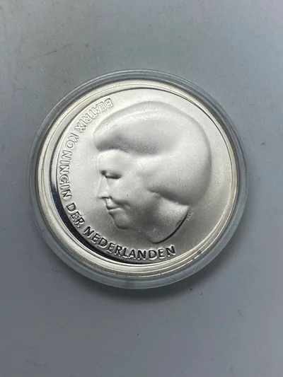 Original hollandsk 10 euro Bryllupsmedaille Willem-Alexander og Maxima. Finsølvindhold 16,4 gr.