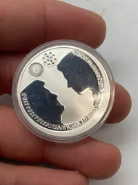 Original hollandsk 10 euro Bryllupsmedaille Willem-Alexander og Maxima. Finsølvindhold 16,4 gr.