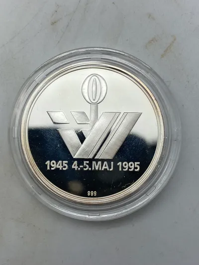 Original sølvmedalje 1945-4-5 maj-1995 (1 Ounce)