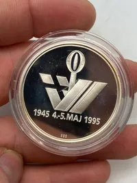 Original sølvmedalje 1945-4-5 maj-1995 (1 Ounce)