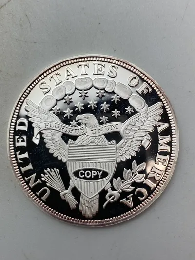 USA sølvdollar "Dexter" 1804 - KOPI mønt i 0.999 sølv - vægt 20 gram