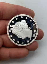 USA sølvdollar "Dexter" 1913- KOPI mønt i 0.999 sølv - vægt 20 gram