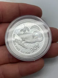Original 2 dollar sølvmønt - one Ounce fine silver