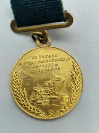 Original Russia - USSR guld belagt Medal All-Union Agricultural Exhibition 1954 - 1958