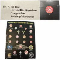 Ekstremt sjælden original  DNSAP revérnål for herreds/distriktsskrivere/gruppeledere/afdelingsfuldmægtige