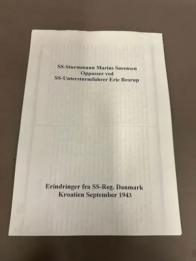 Sjælden kopi af dagbog fra Dansk SS frivillig