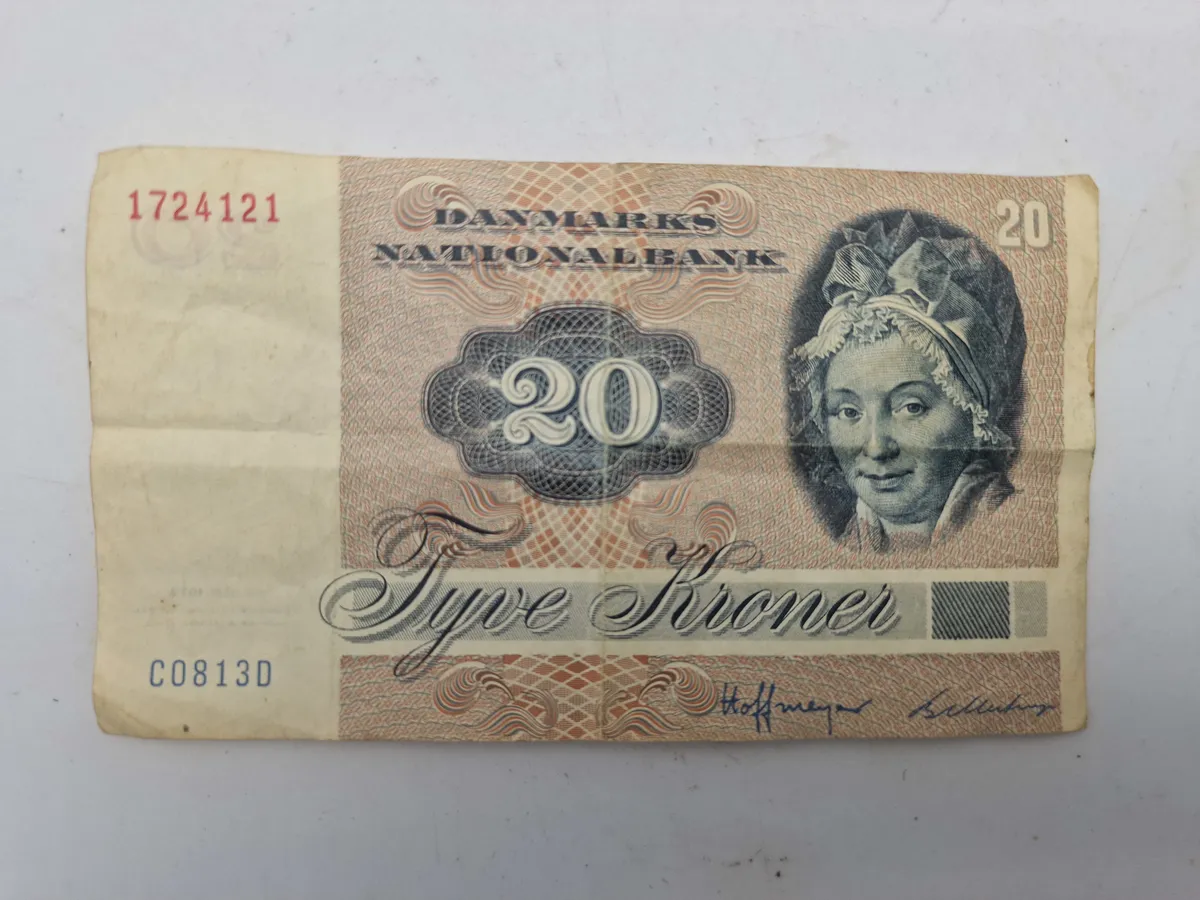 Original dansk 20 krone seddel
