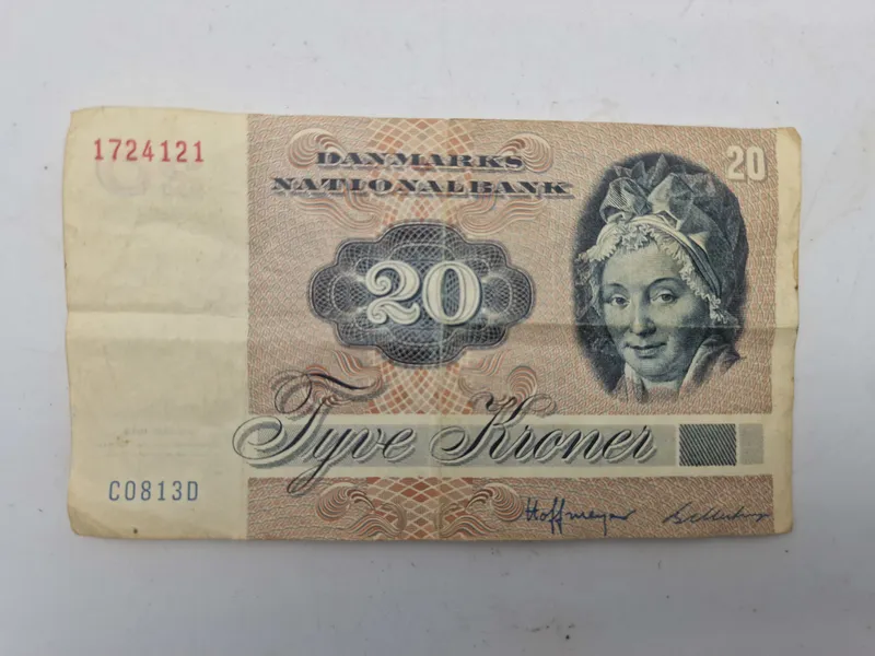 Original dansk 20 krone seddel