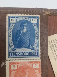 Original billet pung med bl.a. navnet White Star Line. Bemærk Flensburg mærkaterne som sidder i