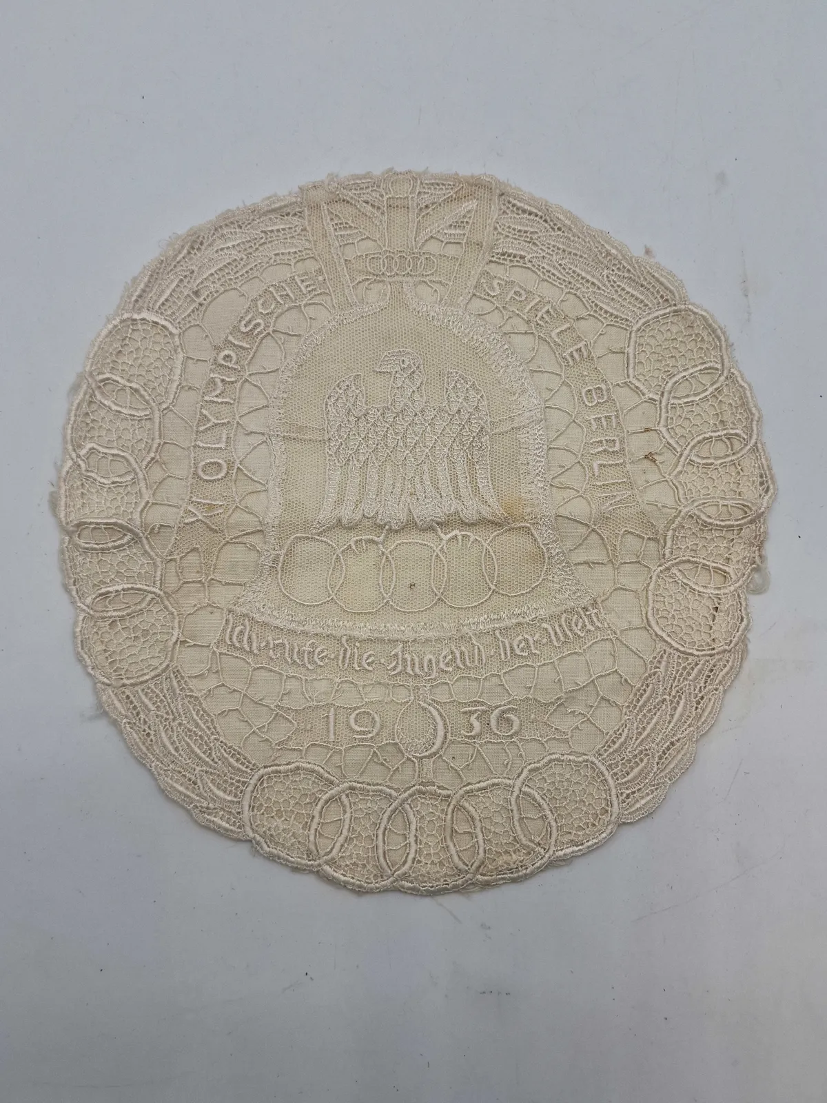 Original erindring fra den tyske olympiade i 1936 - smukt broderet