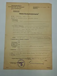 Originalt "Militærtjenestecertifikat" ww1/ww2