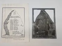 Ekstremt sjælden & unik prægematrice brugt til tryk i det dansk nazistiske blad “Jul i Norden” 1941 - matricen forstiller en mindesten for Frikorps Danmarks faldne - et stykke Danmarkshistorie