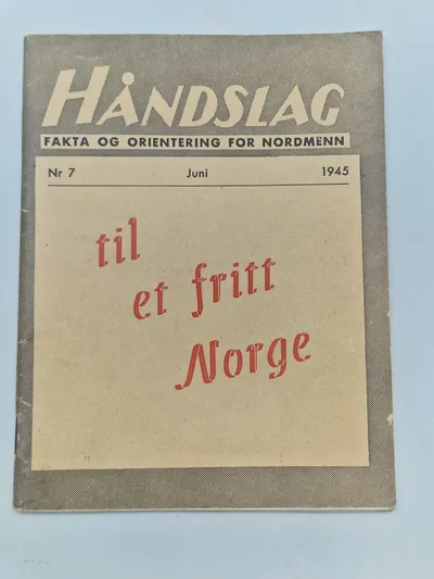 Originalt hæfte - Håndslag til et fritt Norge