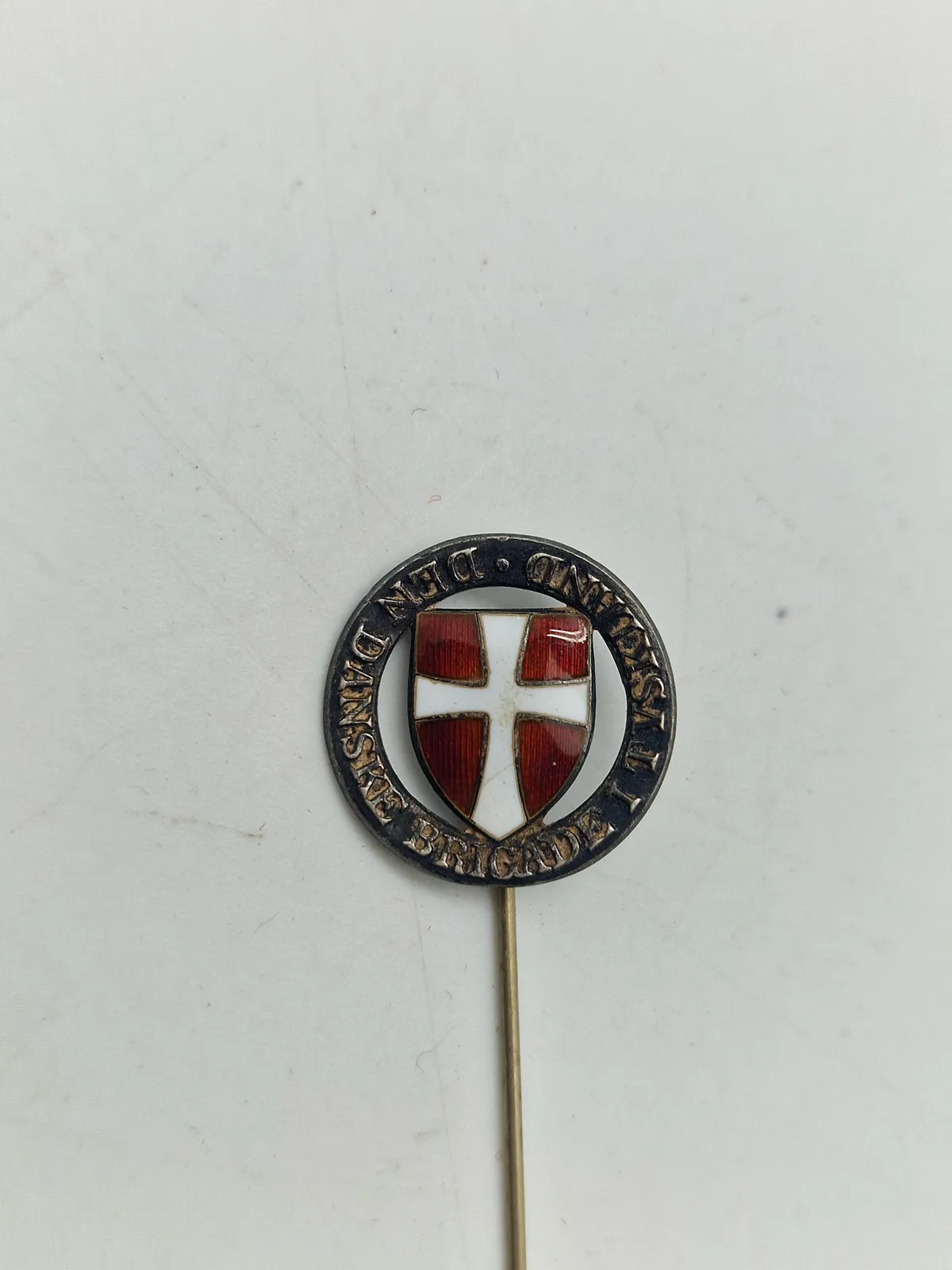 Original nål fra den danske brigade i Tyskland - sterlingsølv