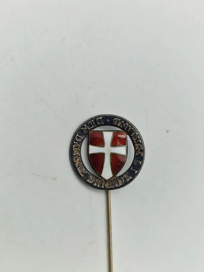 Original nål fra den danske brigade i Tyskland - sterlingsølv