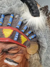 Stort indianer hoved til ophæng på væg