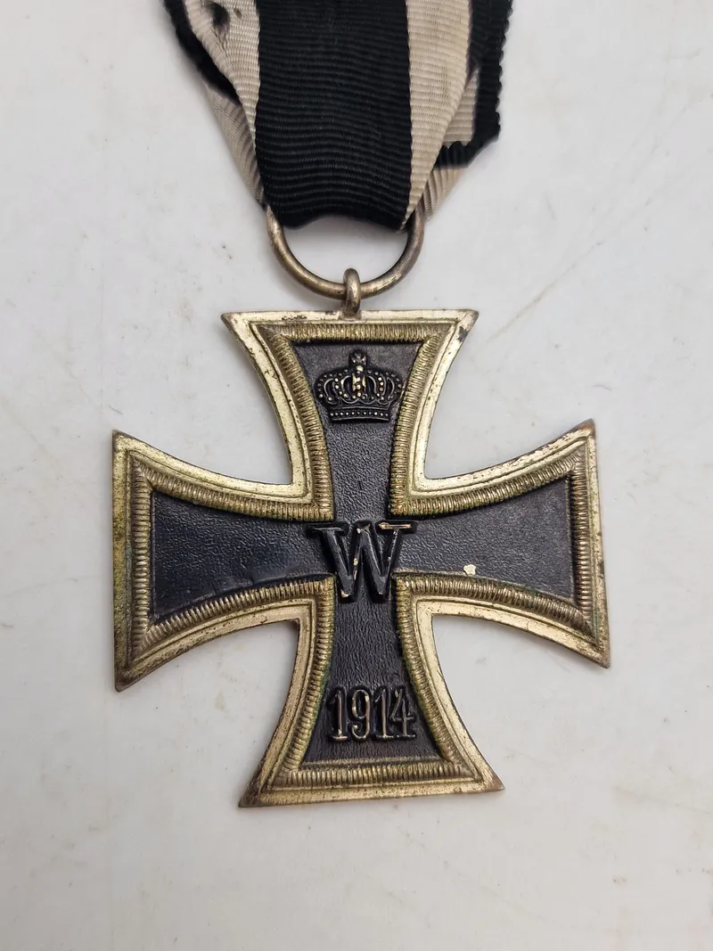 Originalt ww1 Jernkors - 2.kl fremstiller Otto Schickle Pforzheim - umagnetisk (sjældent)