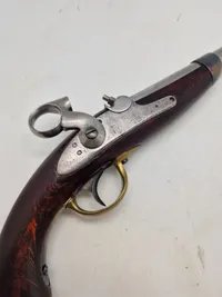 Original dansk Ringhanepistol model 1848 (Kronborg) - fungerer godt og stramt mekanisk