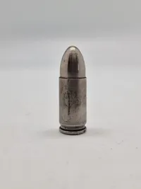 Original Dansk værkstedspatron 9 mm brugt af politiet