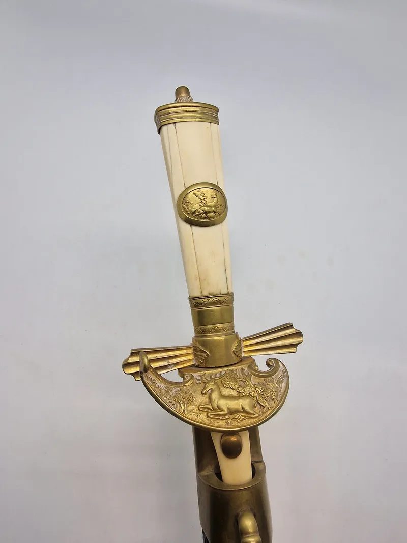Sjælden original Hirchfænger med bengreb ca 1790, vanvittig kvalitet