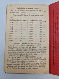 Original dansk soldater bog med omslag for Flyversoldat Karup 1939 med ID disk