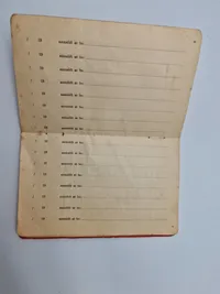 Original dansk soldater bog med omslag for Flyversoldat Karup 1939 med ID disk