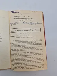 Original dansk soldater bog med omslag for Flyversoldat Karup 1939 med ID disk