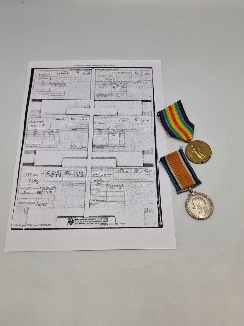 Original British War Medal samt Victory Medal - Givet til: 355368 P.T.E. W.G. STEWART L.POOL R
