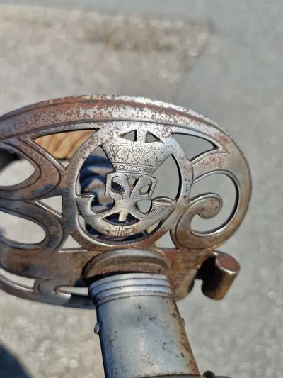 Original Victorian Rifle Volunteers Officers sword in scabbard.