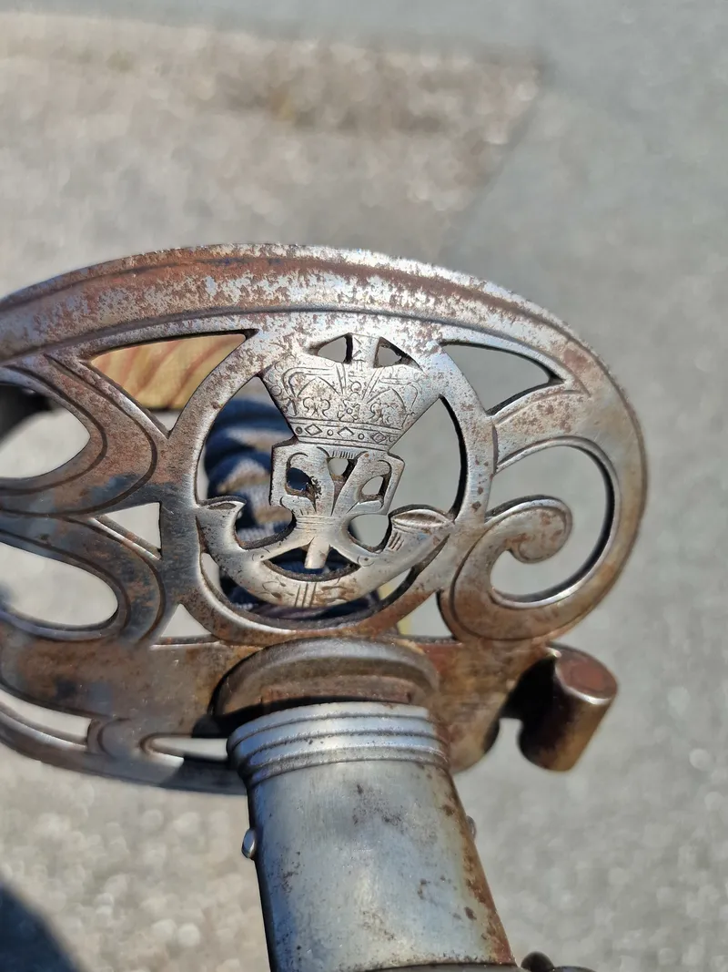 Original Victorian Rifle Volunteers Officers sword in scabbard.