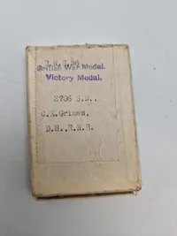 Medaljer Givet til Engelsk Royal Navy sømand WW1, alle med samme navn, sjældent med æsker mm.