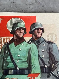 Waffen SS politi postkort - Postwar