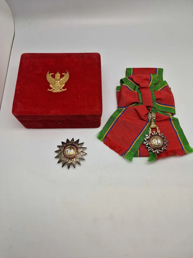 Sjældent originalt sæt - Order of the White Elephant  (Knight Grand Cross)  Sterling sølv