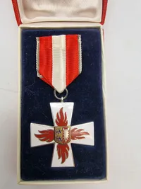 Original tysk Feuerwehr medalje med æske Slesvig