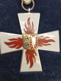 Original tysk Feuerwehr medalje med æske Slesvig