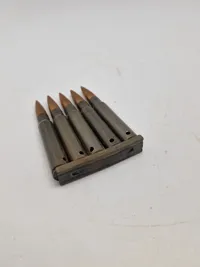 Original æske 8X57 patroner til K98 - deaktiverede 3 ladeklips