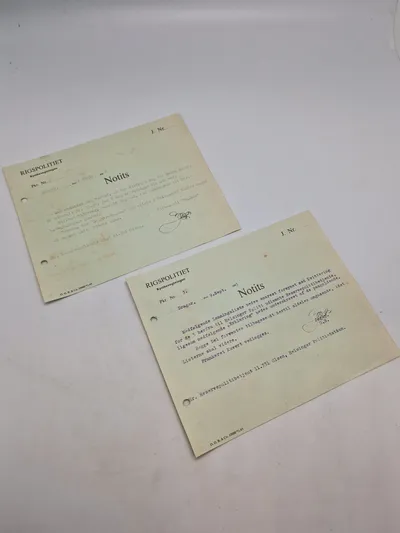 Notitser fra Reservepolitiet WW2